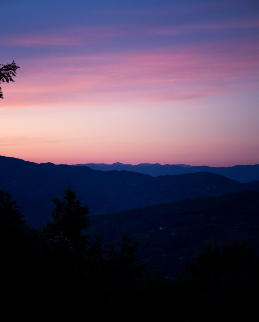 Italienische Alpen bei Sonnenuntergang