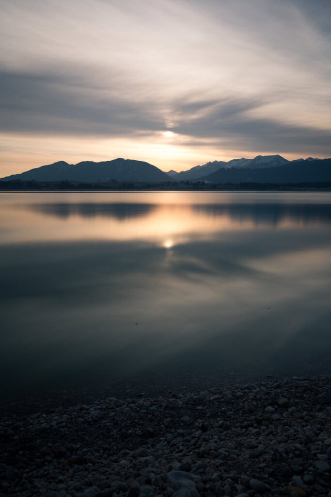 Forggensee bei Sonnenaufgang